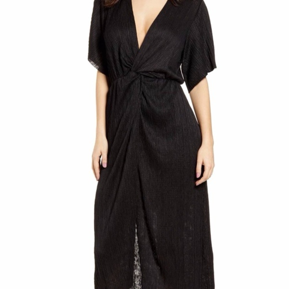 All in Favor Black Textured Dress